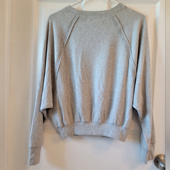 Vintage Havana Lounge Dolman batwing grey knit cropped sweatshirt size Small - Picture 2 of 5